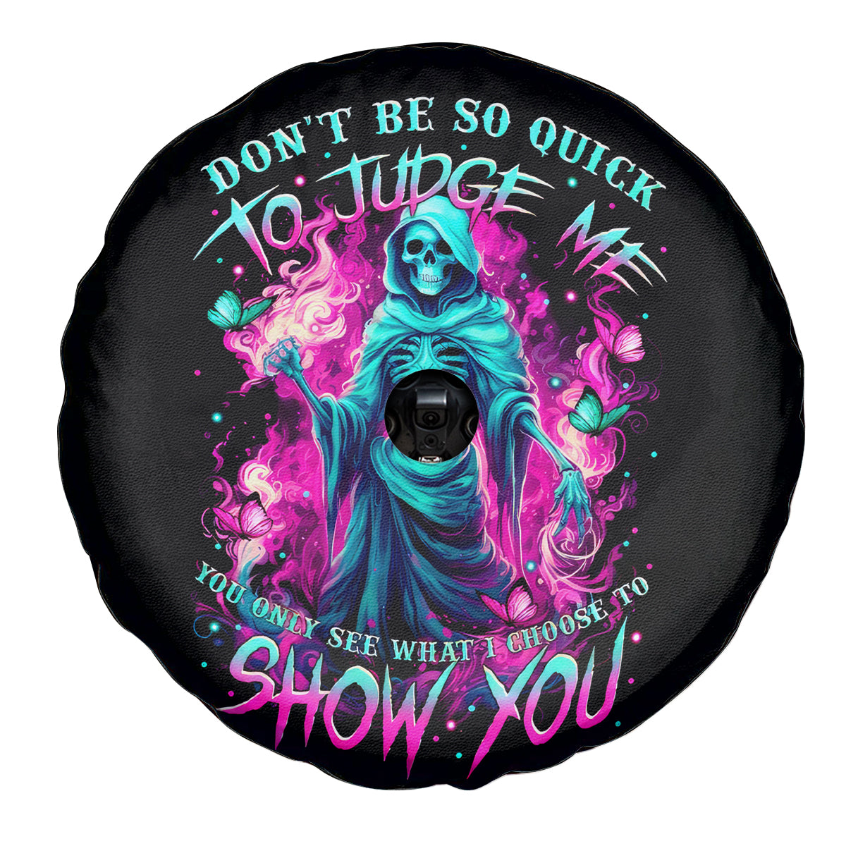 Witch Skull Spare Tire Cover Don't Be So Quick To Judge Me - Wonder Print Shop