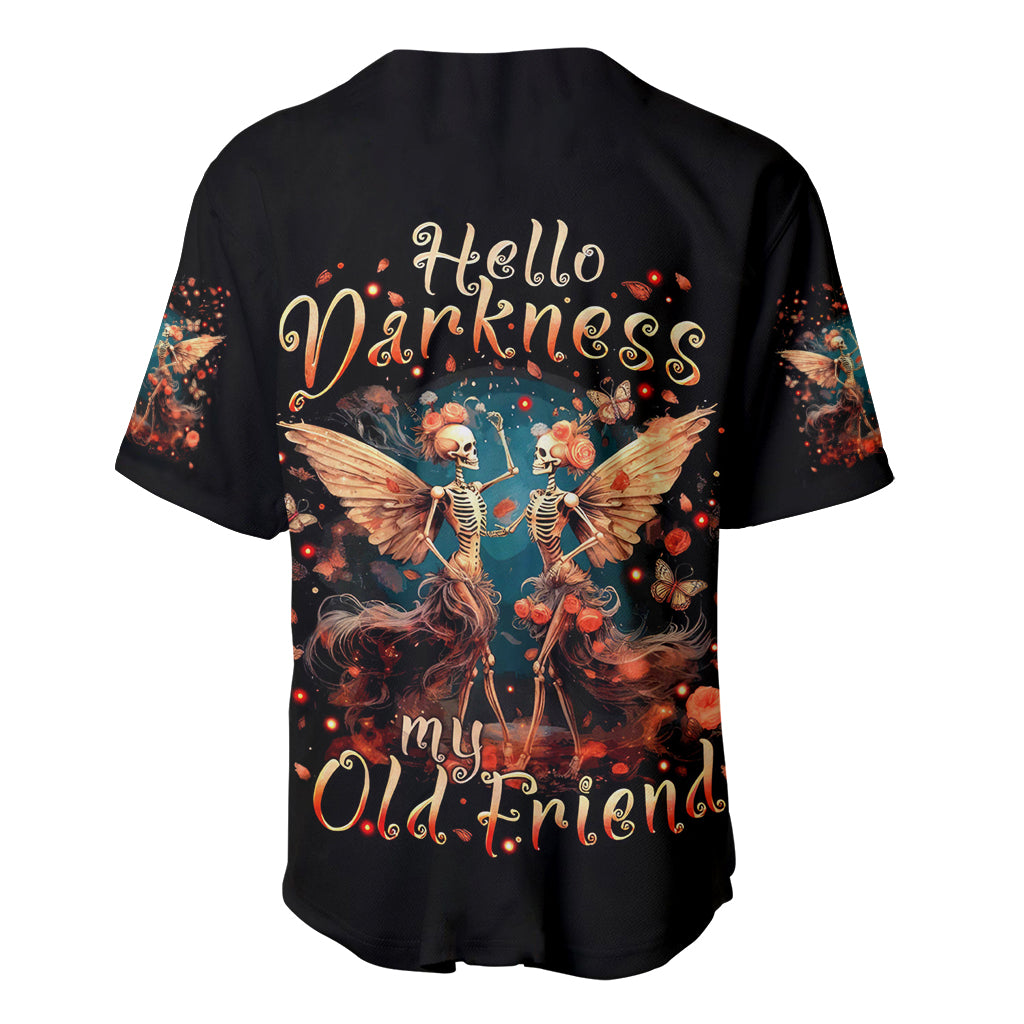 Fairy Skull Baseball Jersey Hello Darkness My Old Friend - Wonder Print Shop