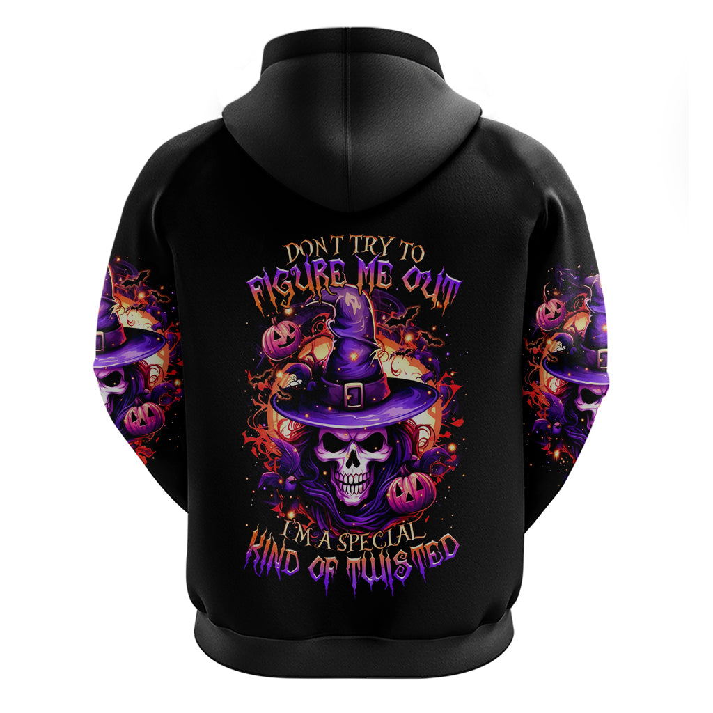 Witch Skull Hoodie Don't Try To Figure Me Out - Wonder Print Shop