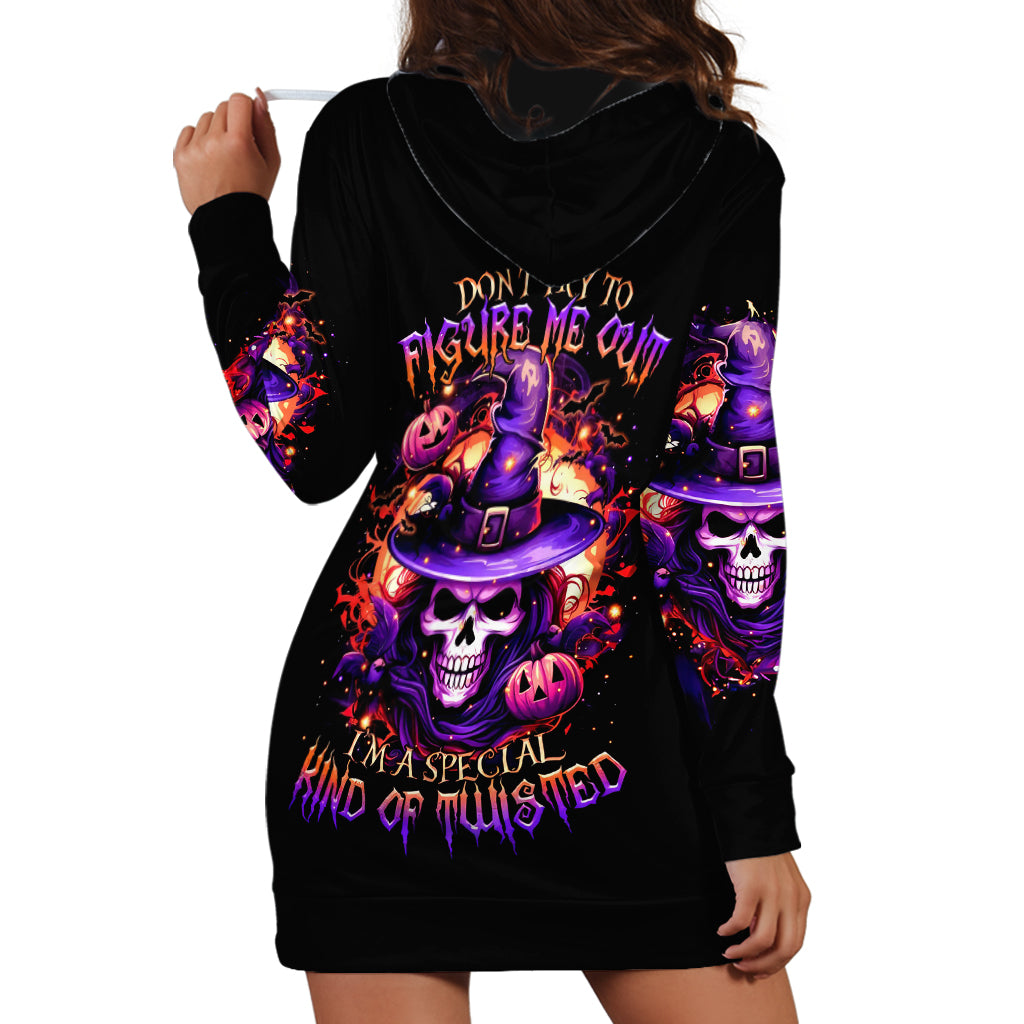 Witch Skull Hoodie Dress Don't Try To Figure Me Out - Wonder Print Shop