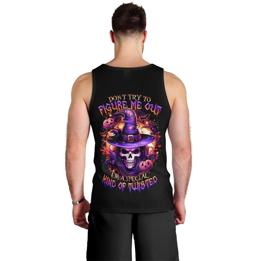 Witch Skull Men Tank Top Don't Try To Figure Me Out - Wonder Print Shop