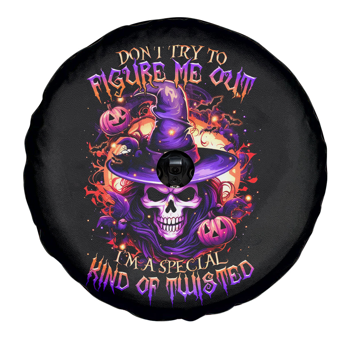 Witch Skull Spare Tire Cover Don't Try To Figure Me Out - Wonder Print Shop