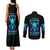 Flame Skull Couples Matching Tank Maxi Dress and Long Sleeve Button Shirt I'm Never Alone My Demons With Me 24/7 - Wonder Print Shop