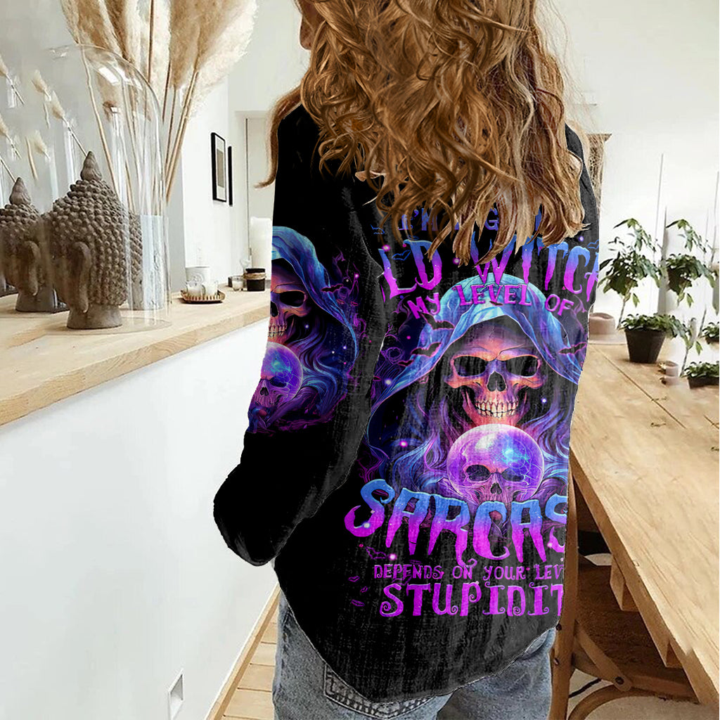 Witch Skull Women Casual Shirt I'm A Grumpy Old Witch DT01