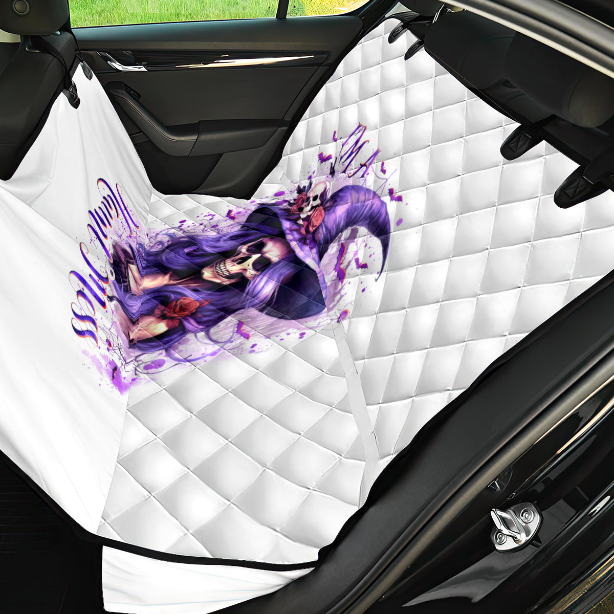 Witch Skull Back Car Seat Cover I'm A Haunt Mess - Wonder Print Shop