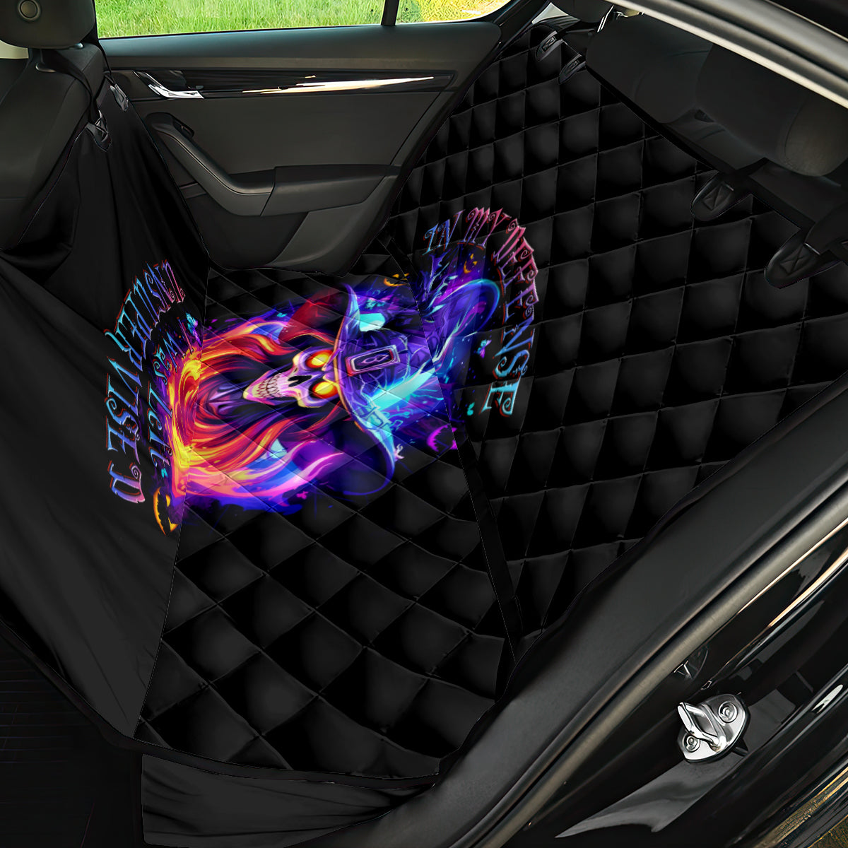 Fire Witch Skull Back Car Seat Cover In My Defense The Moon Was Full And I Was Left Unsupervided - Wonder Print Shop