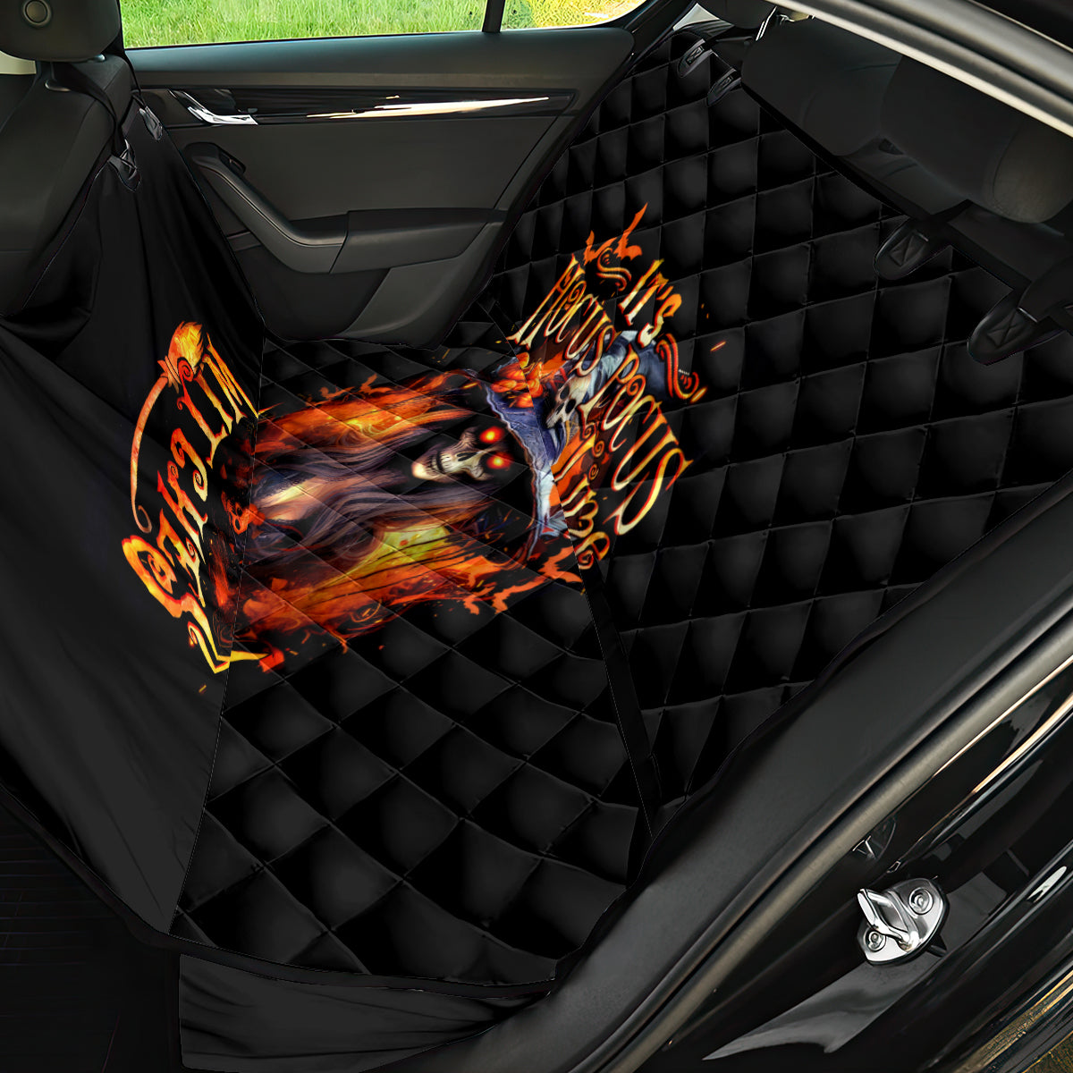 Witch Skull Back Car Seat Cover It's Hocus Pocus Time Witches - Wonder Print Shop