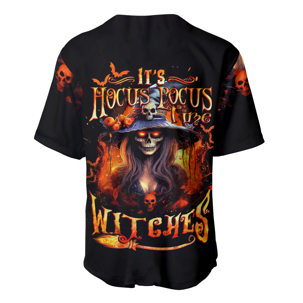 Witch Skull Baseball Jersey It's Hocus Pocus Time Witches - Wonder Print Shop