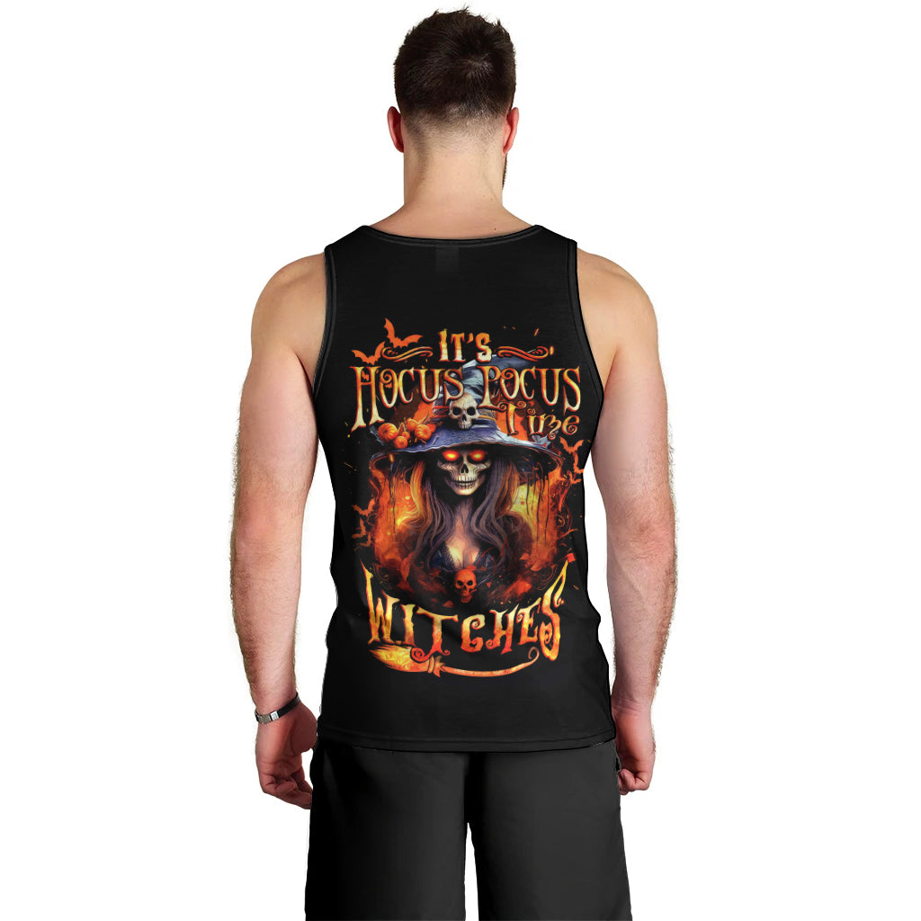 Witch Skull Men Tank Top It's Hocus Pocus Time Witches - Wonder Print Shop