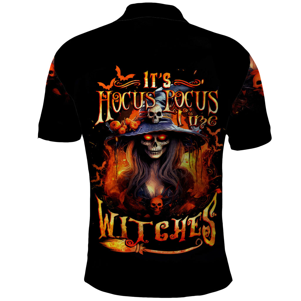 Witch Skull Polo Shirt It's Hocus Pocus Time Witches - Wonder Print Shop