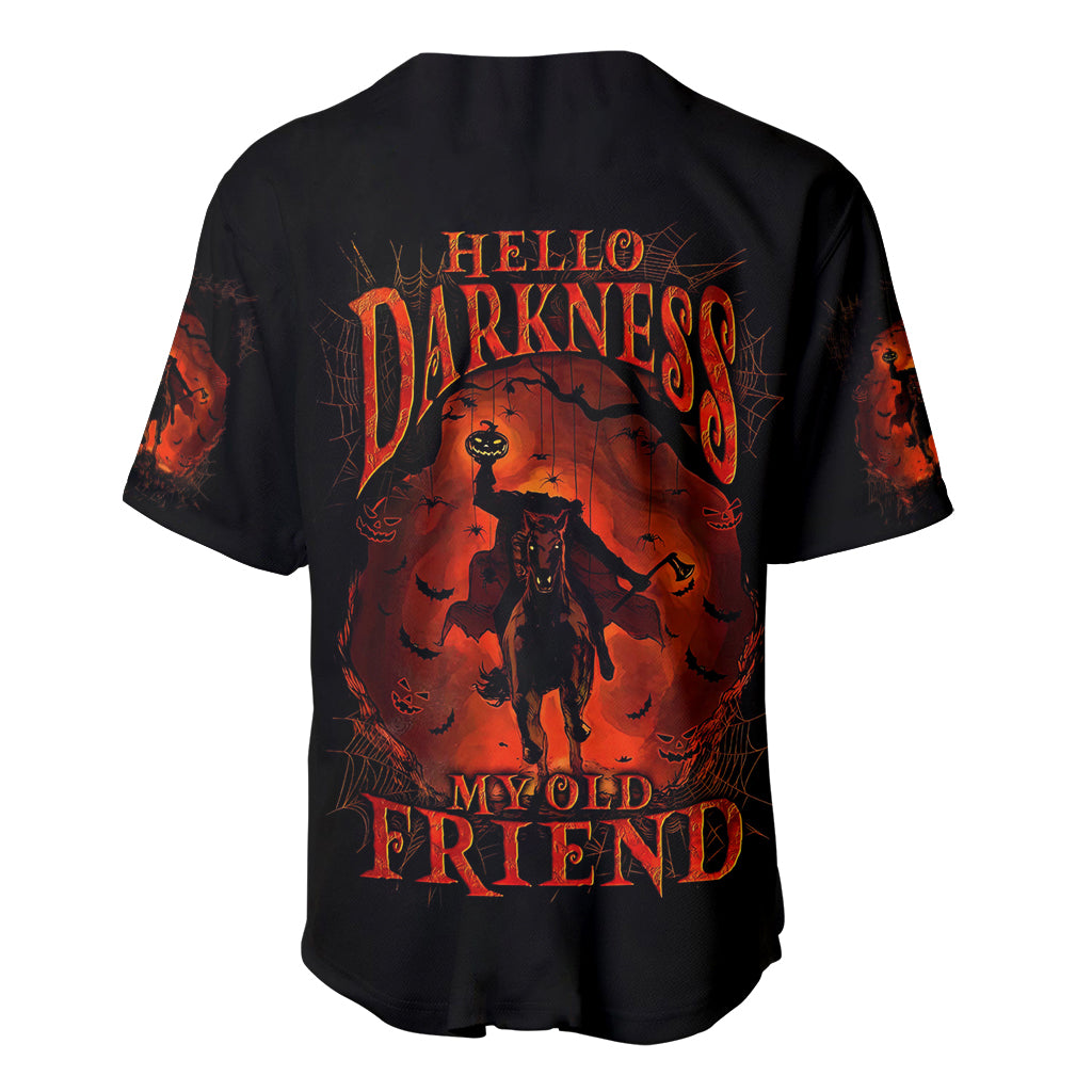 Jack O Lantern Skull Baseball Jersey Hello Darkness My Old Friend - Wonder Print Shop