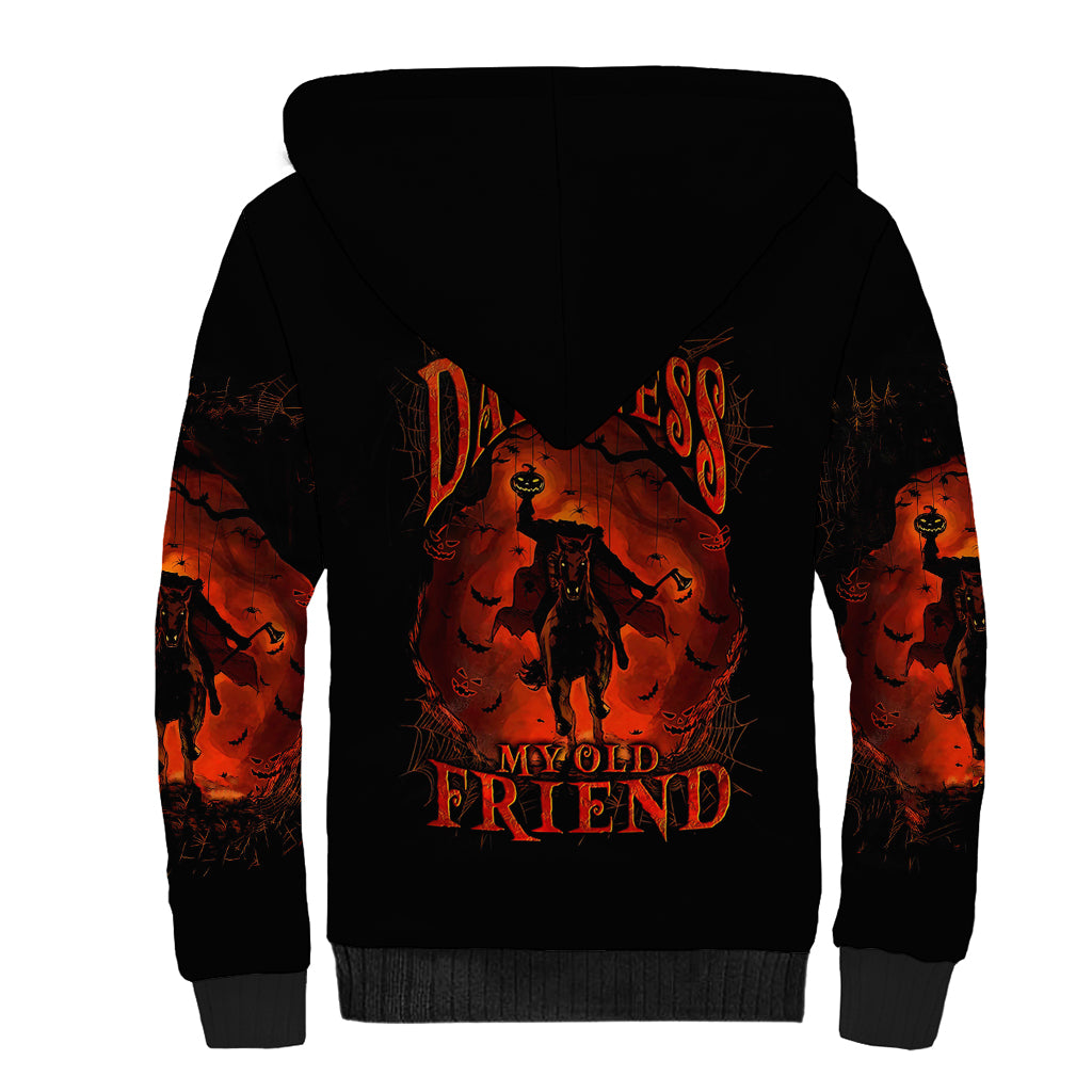 Jack O Lantern Skull Sherpa Hoodie Hello Darkness My Old Friend - Wonder Print Shop