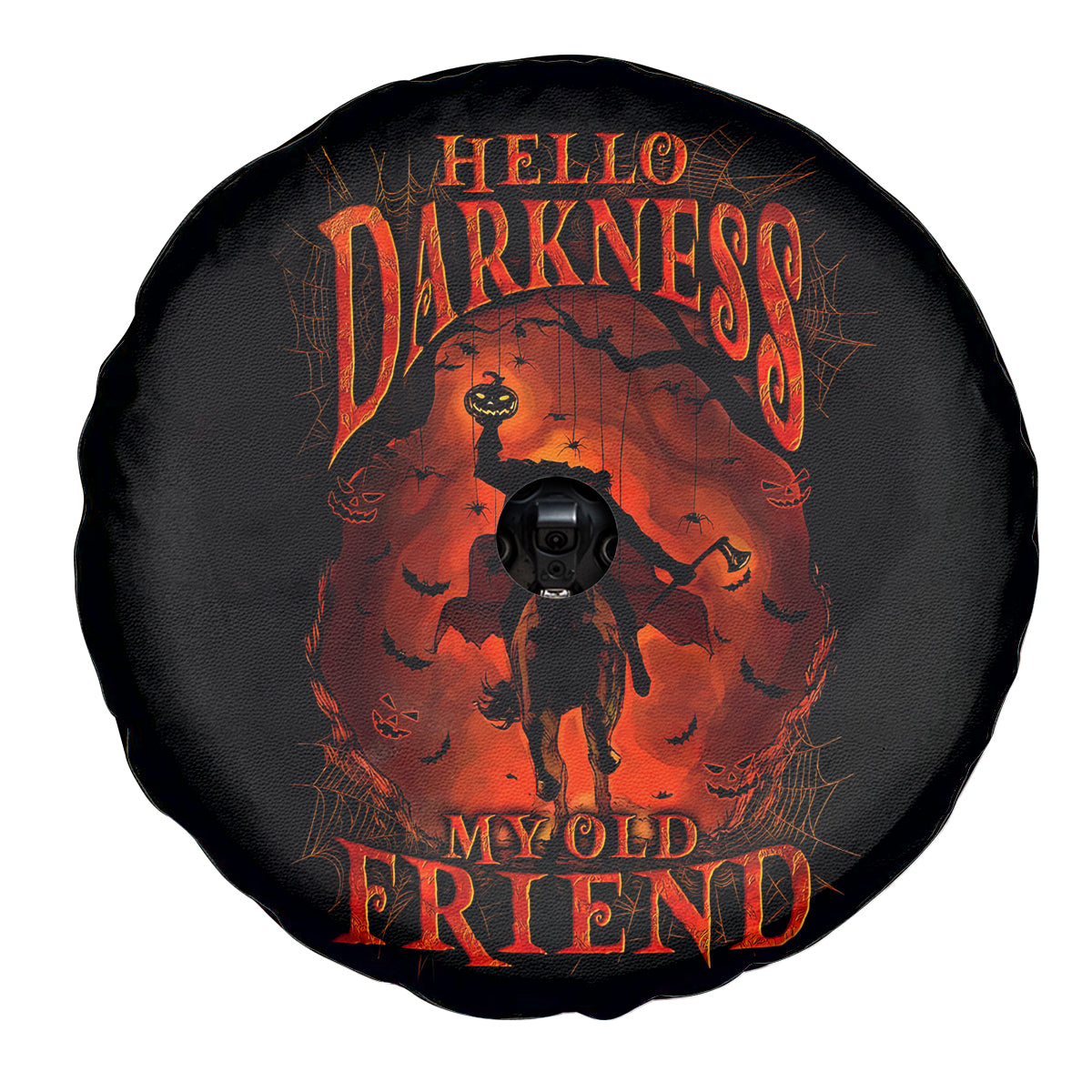 Jack O Lantern Skull Spare Tire Cover Hello Darkness My Old Friend - Wonder Print Shop