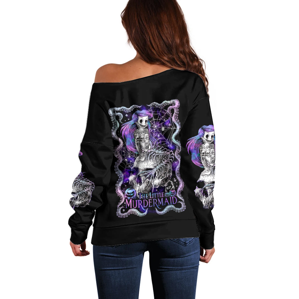 Mermaid Skull Off Shoulder Sweater The Little Mermaid - Wonder Print Shop