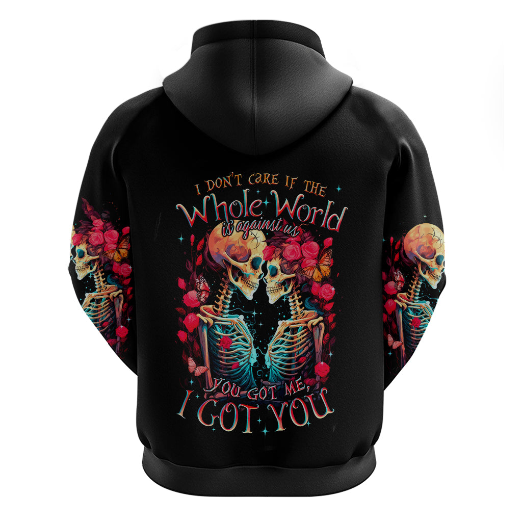 Couple Skull Hoodie I Don't Care If The Whole World Is Against Us - Wonder Print Shop