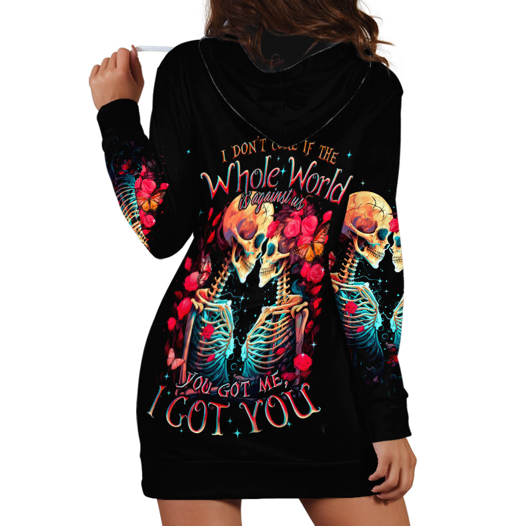 Couple Skull Hoodie Dress I Don't Care If The Whole World Is Against Us - Wonder Print Shop