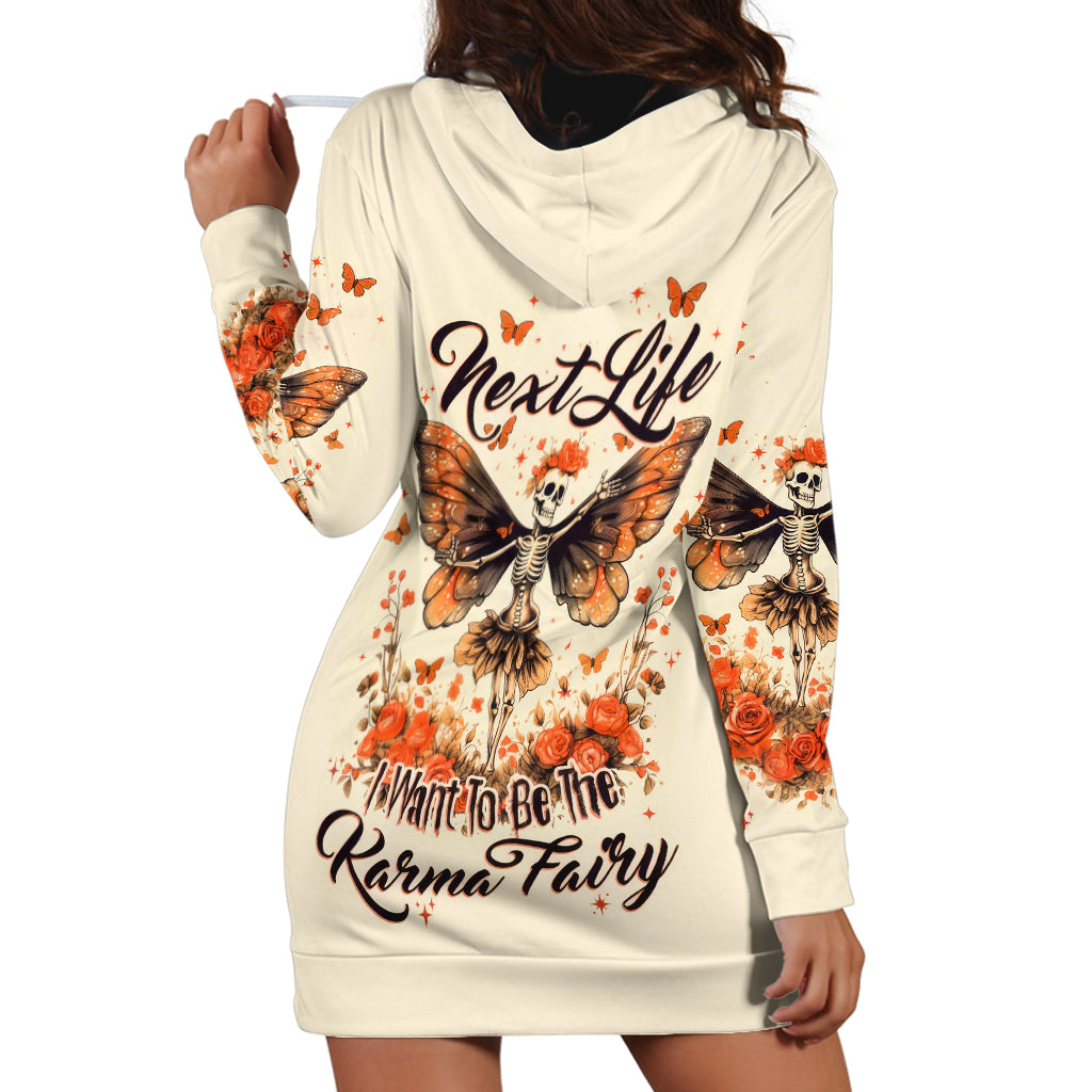 Fairy Skull Hoodie Dress Next Life I Want To Be The Karma Fairy - Wonder Print Shop