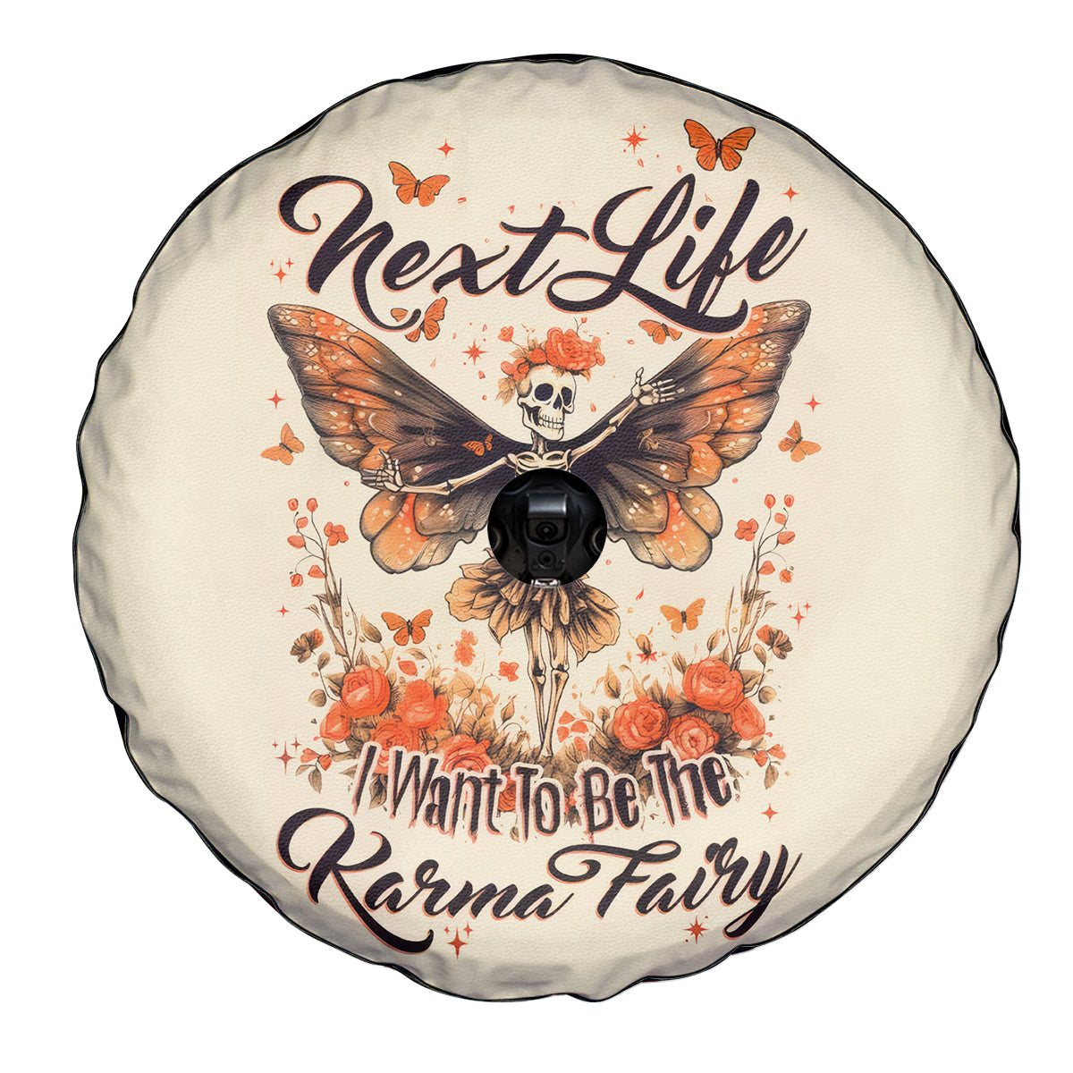 Fairy Skull Spare Tire Cover Next Life I Want To Be The Karma Fairy - Wonder Print Shop