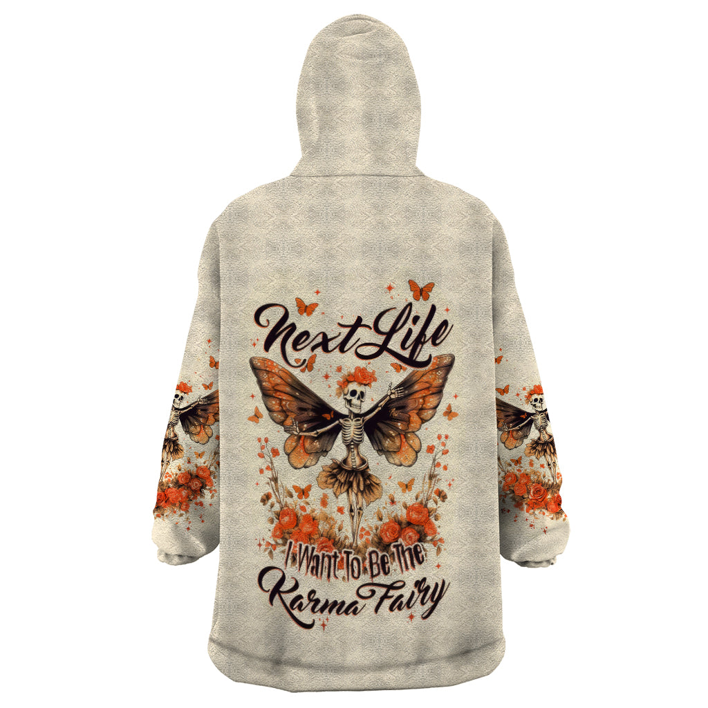 Fairy Skull Wearable Blanket Hoodie Next Life I Want To Be The Karma Fairy - Wonder Print Shop