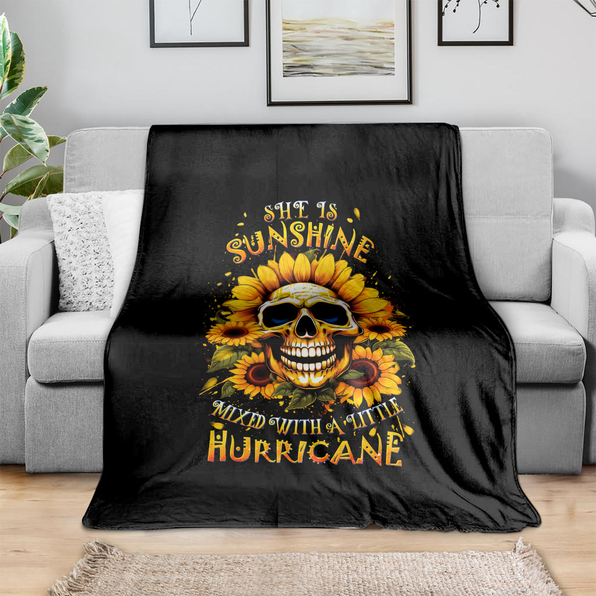 sunflower-skull-blanket-she-is-sunshine-mixed-with-a-little-hurricance