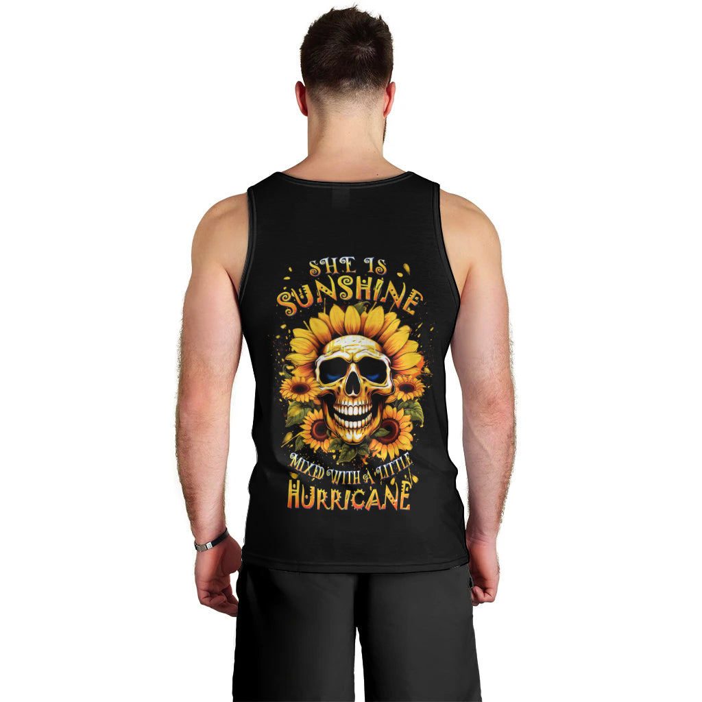 Sunflower Skull Men Tank Top She Is Sunshine Mixed With A Little Hurricance - Wonder Print Shop