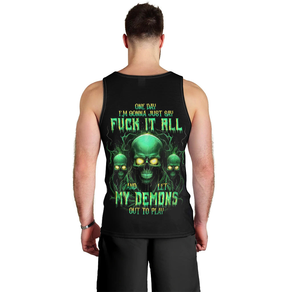 Thnder Skull Men Tank Top One Day I Gonna Just Say F It All - Wonder Print Shop