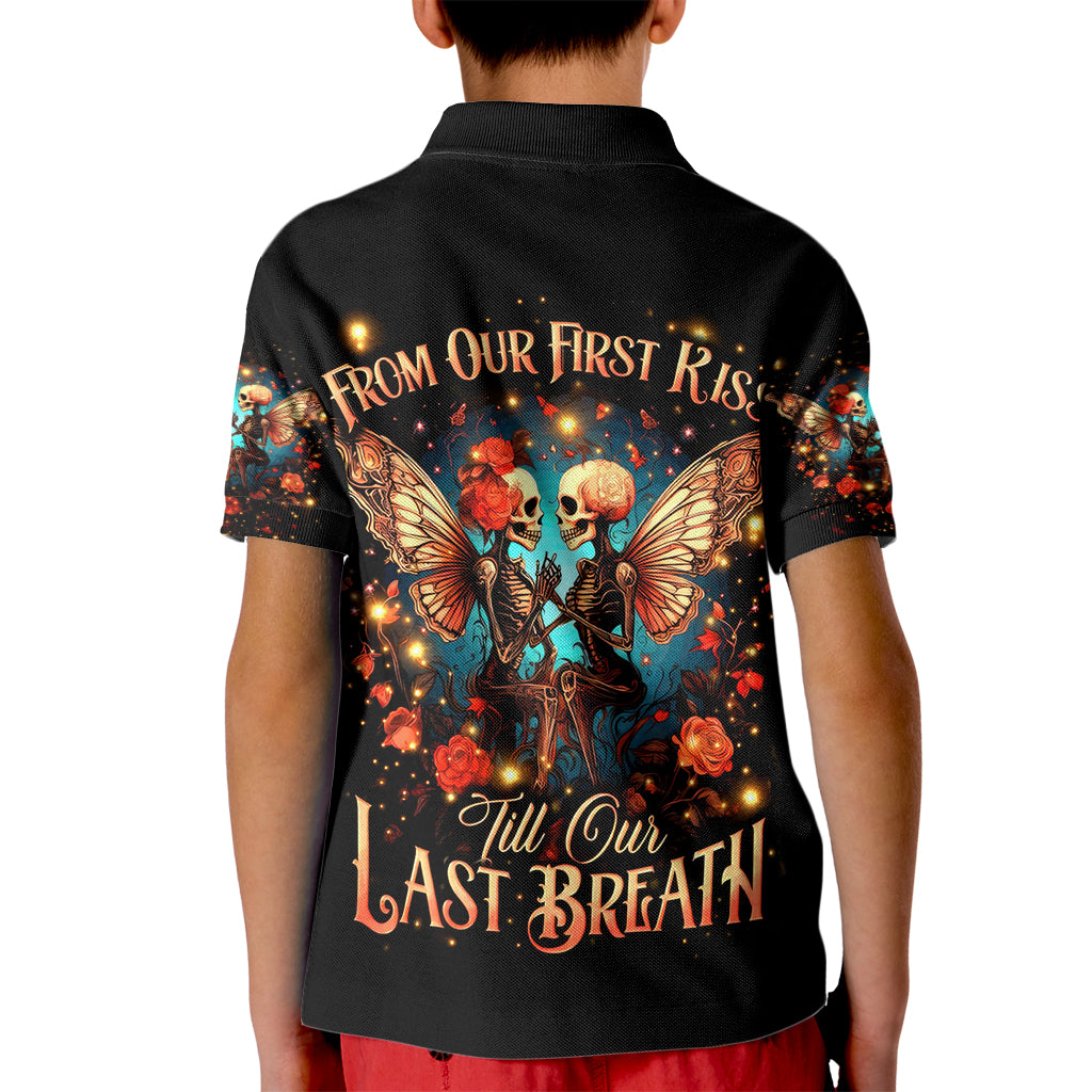 Couple Skull Kid Polo Shirt From Our First Kiss Till Our Last Breath - Wonder Print Shop