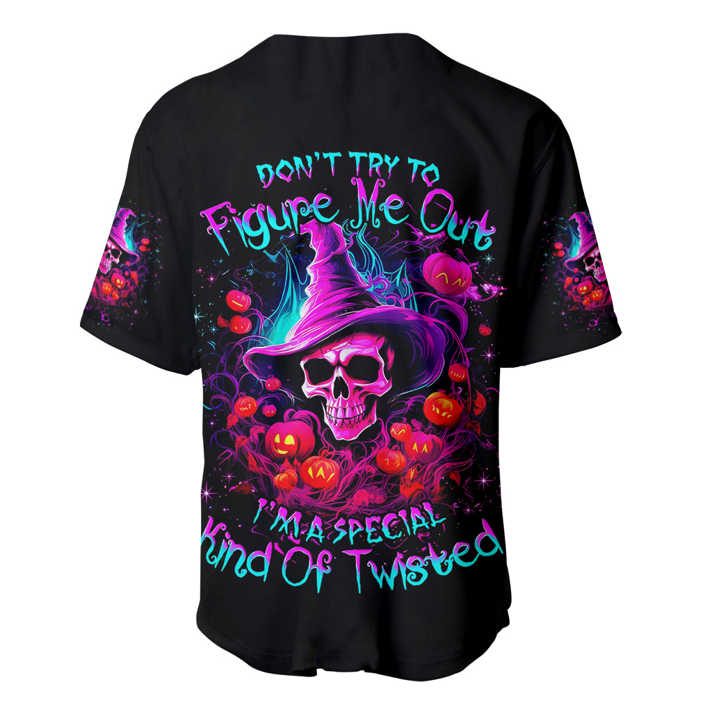 Witch Pumkin Skull Baseball Jersey Don't Try To Figure Me Out I'm A Special - Wonder Print Shop