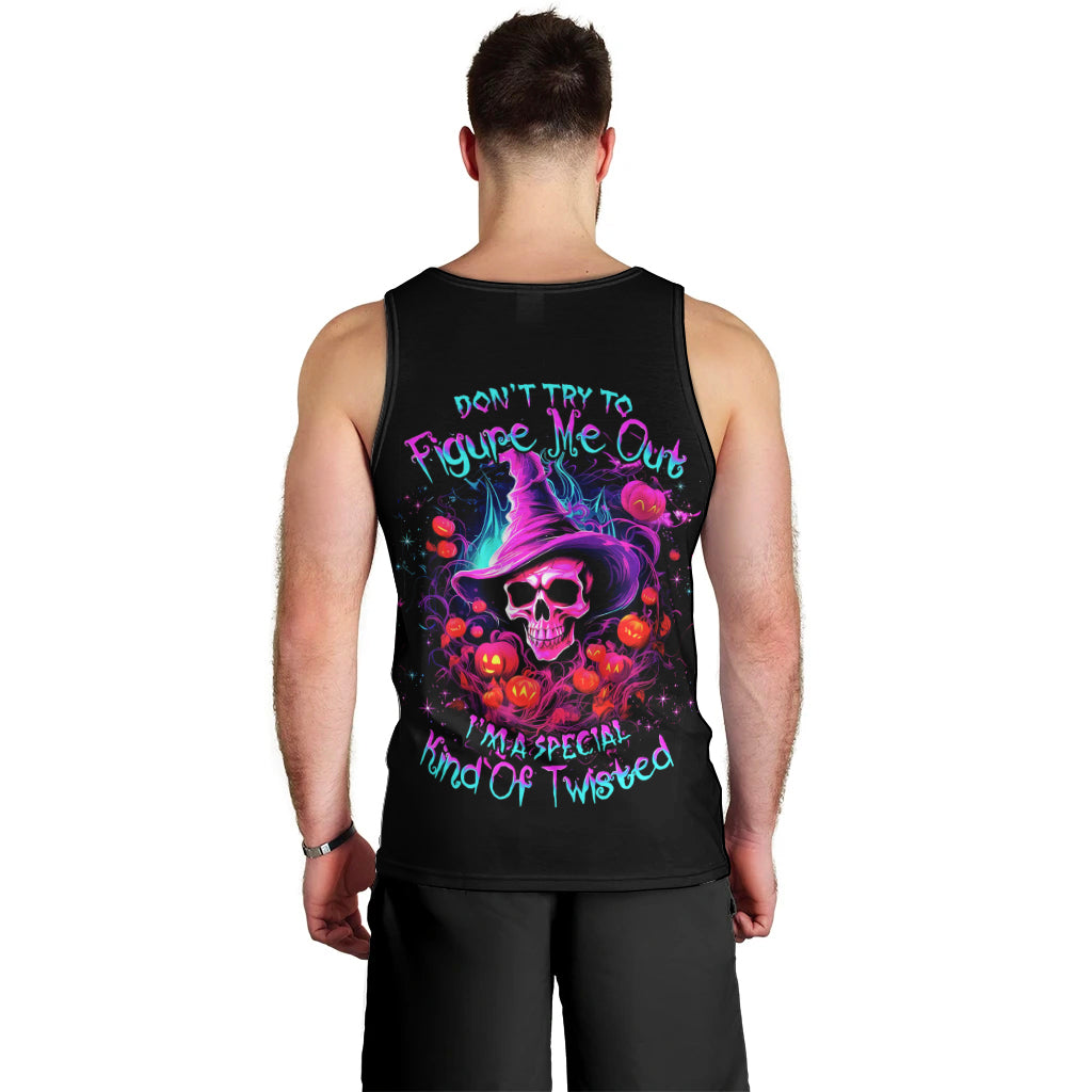 Witch Pumkin Skull Men Tank Top Don't Try To Figure Me Out I'm A Special - Wonder Print Shop