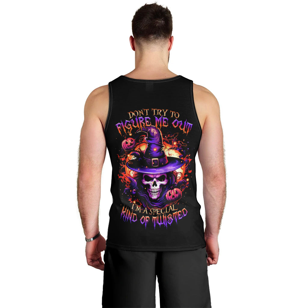 Wizard Skull Halloween Men Tank Top Don't Try To Figure Me Out I'm A Special - Wonder Print Shop