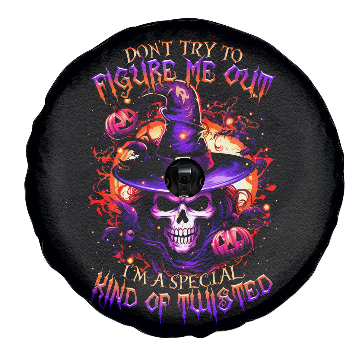 Wizard Skull Halloween Spare Tire Cover Don't Try To Figure Me Out I'm A Special - Wonder Print Shop