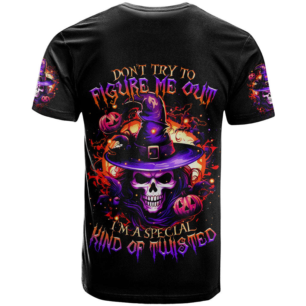 Wizard Skull Halloween T Shirt Don't Try To Figure Me Out I'm A Special - Wonder Print Shop