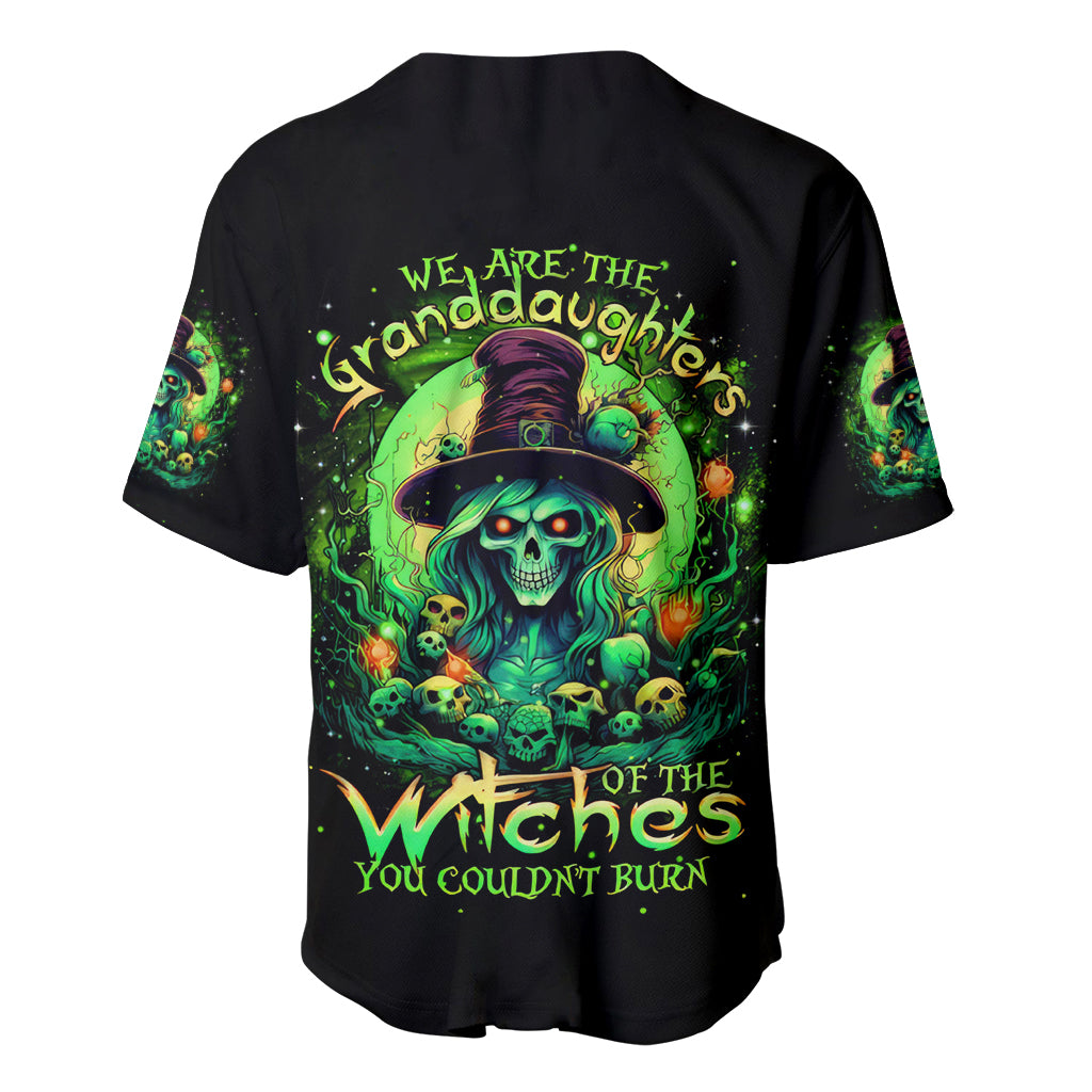 Witch Skull Baseball Jersey We Are The Granddaughters Of The Witches - Wonder Print Shop