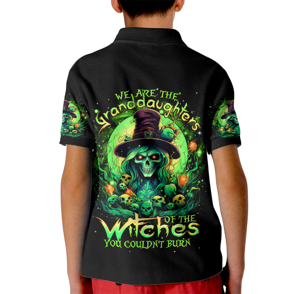 Witch Skull Kid Polo Shirt We Are The Granddaughters Of The Witches - Wonder Print Shop