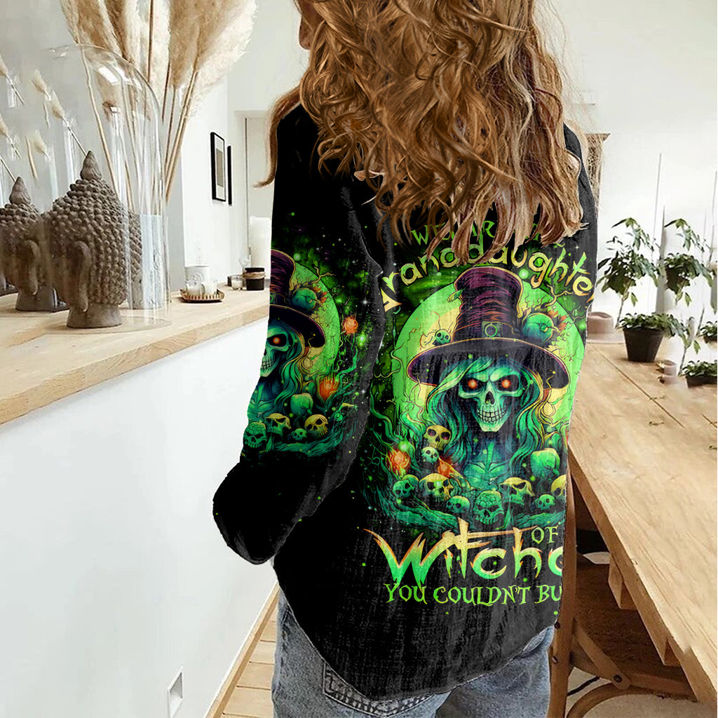 Witch Skull Women Casual Shirt We Are The Granddaughters Of The Witches DT01