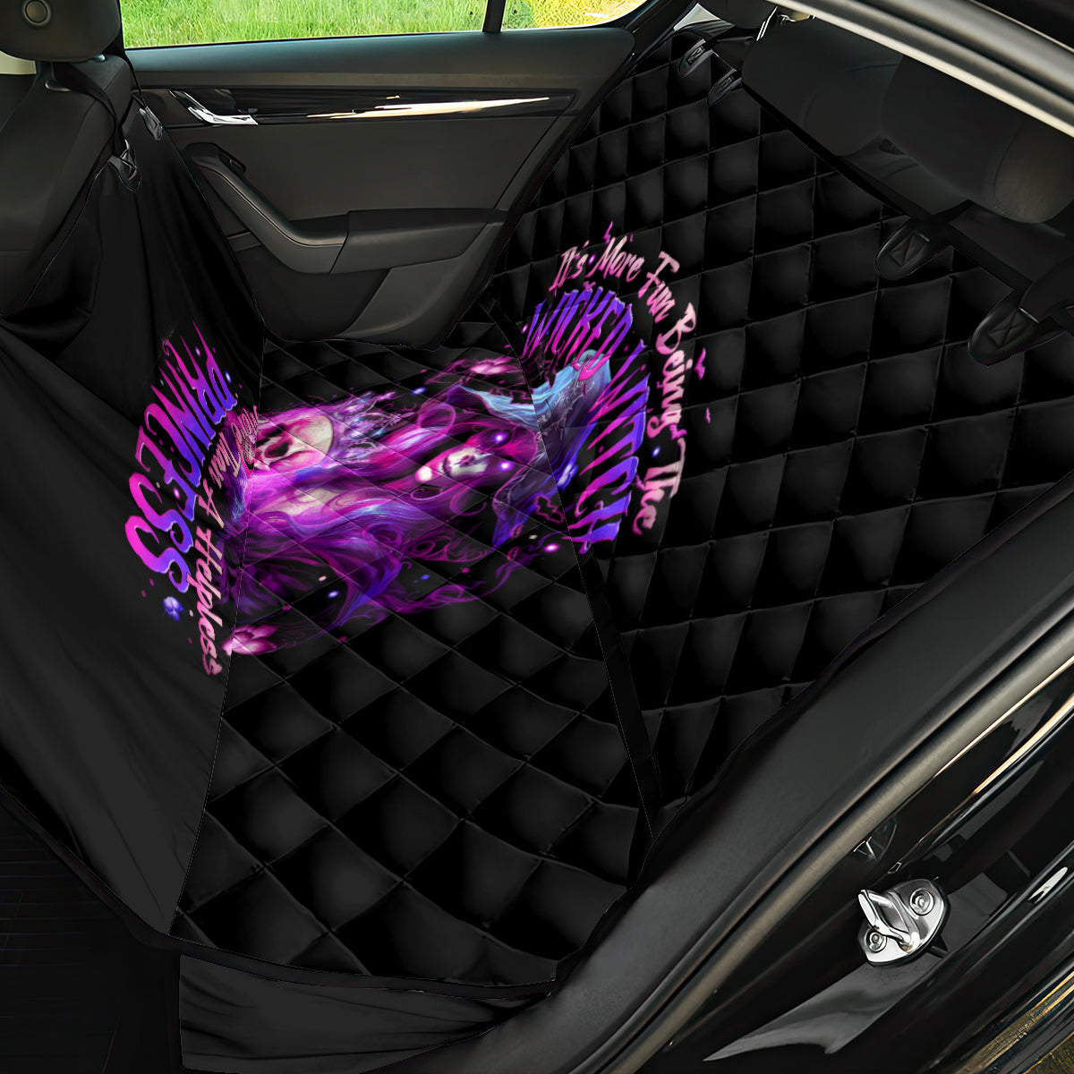 Witch Skull Back Car Seat Cover It's More Fun Being The Wicked Witch - Wonder Print Shop