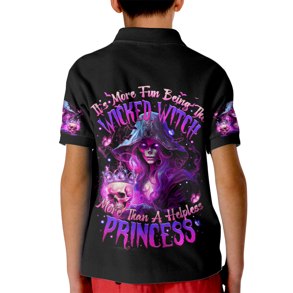 Witch Skull Kid Polo Shirt It's More Fun Being The Wicked Witch - Wonder Print Shop