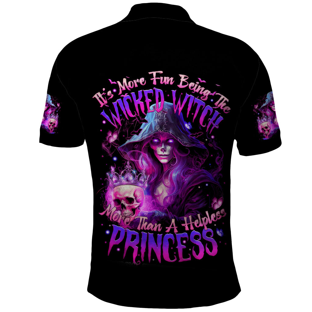 Witch Skull Polo Shirt It's More Fun Being The Wicked Witch - Wonder Print Shop