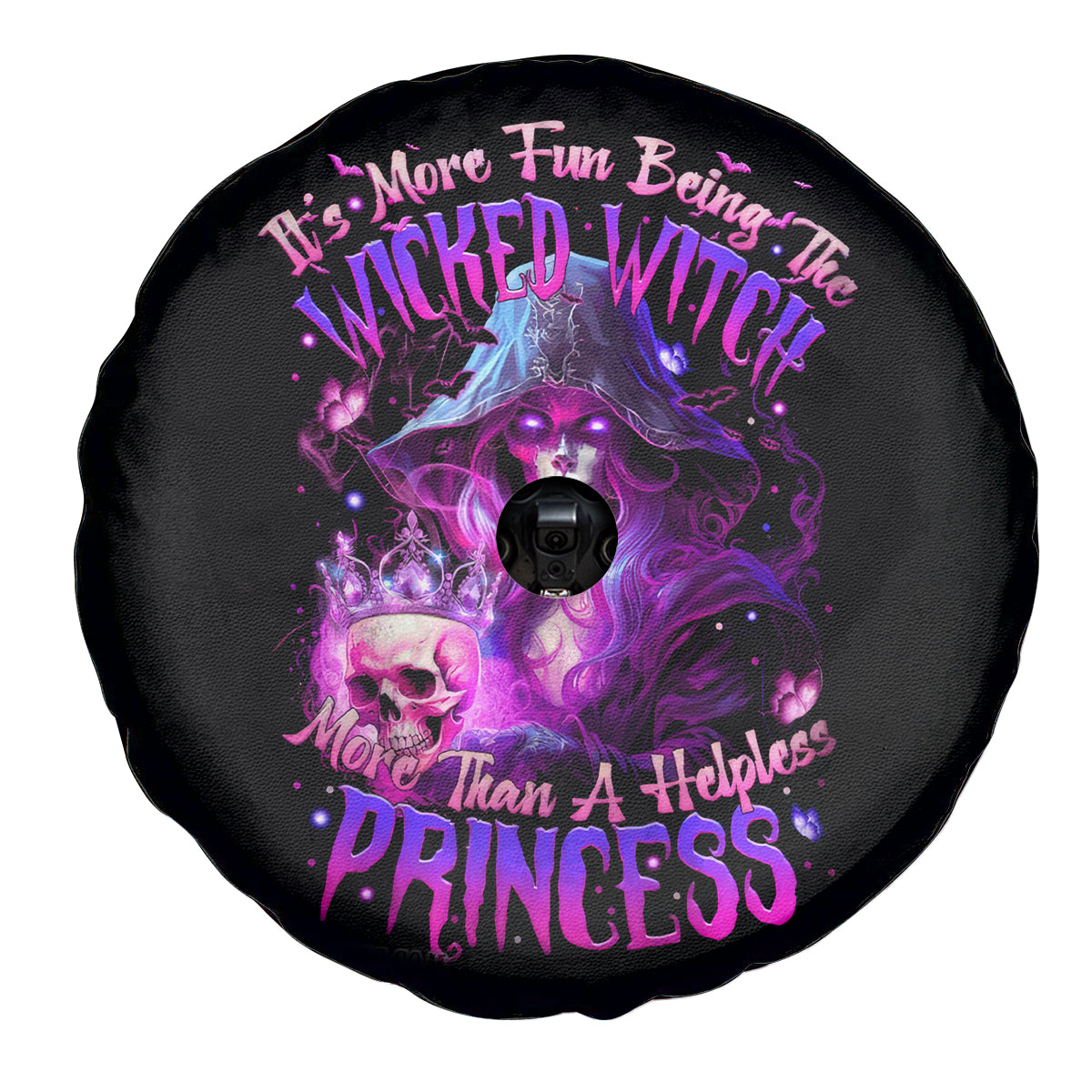 Witch Skull Spare Tire Cover It's More Fun Being The Wicked Witch - Wonder Print Shop