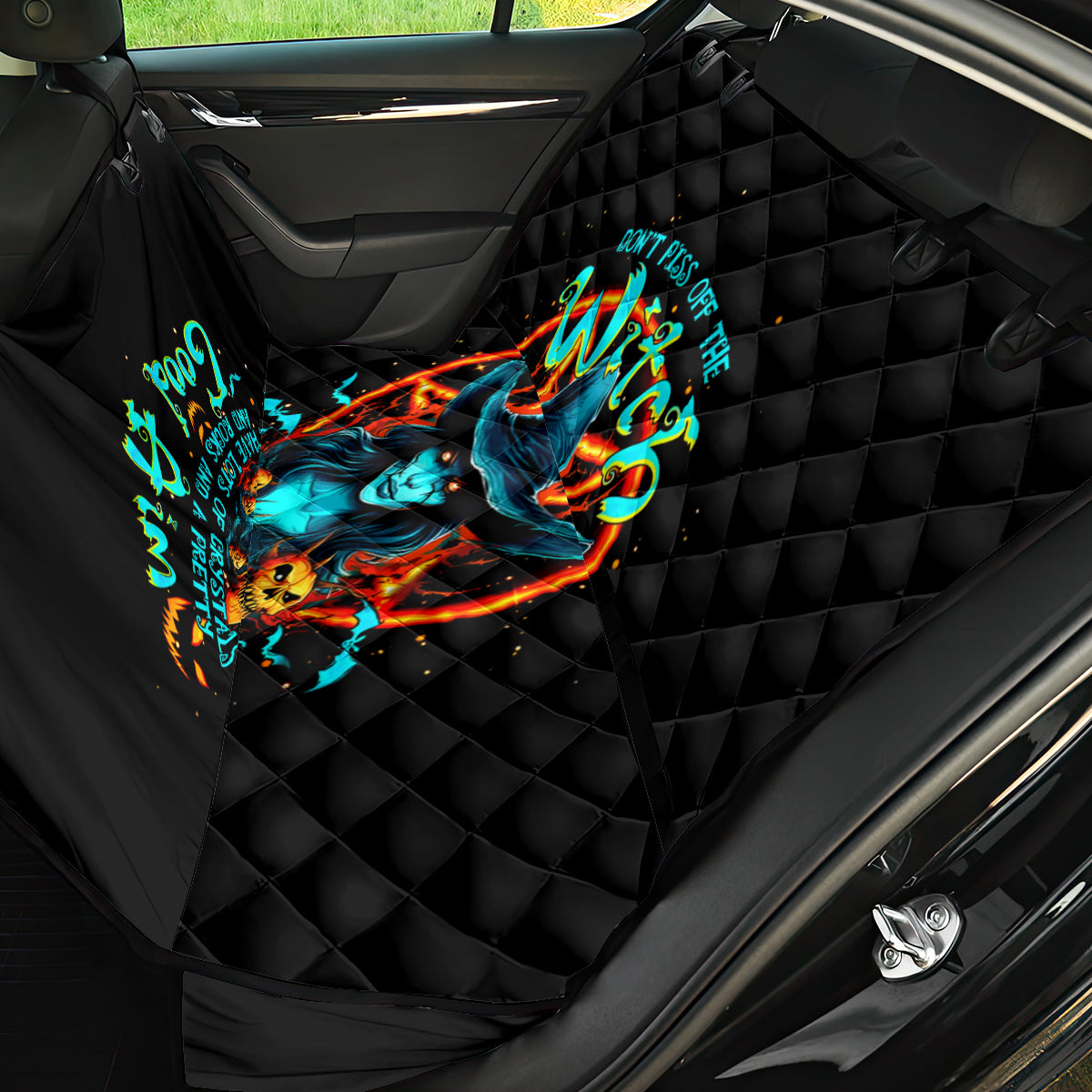 Witch Skull Back Car Seat Cover Don't Pss Off The Witch - Wonder Print Shop