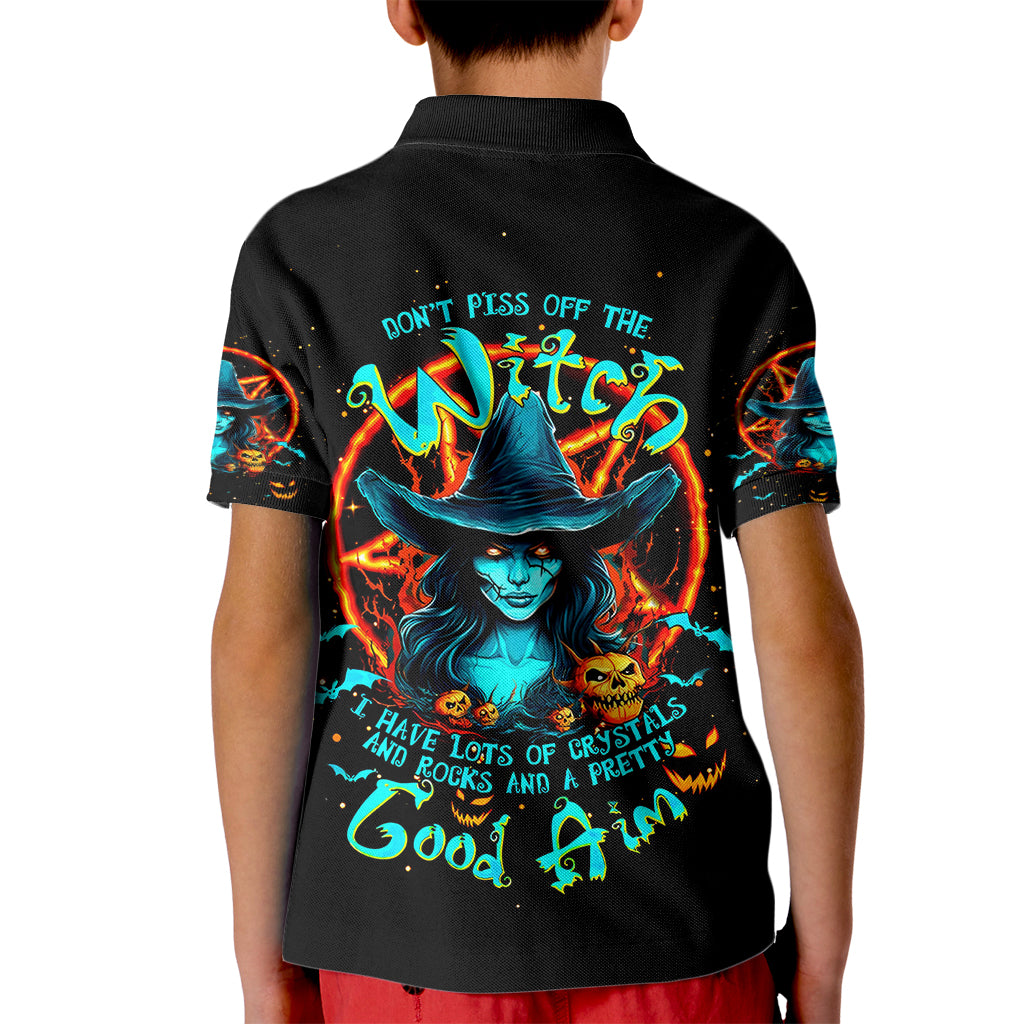 Witch Skull Kid Polo Shirt Don't Pss Off The Witch - Wonder Print Shop