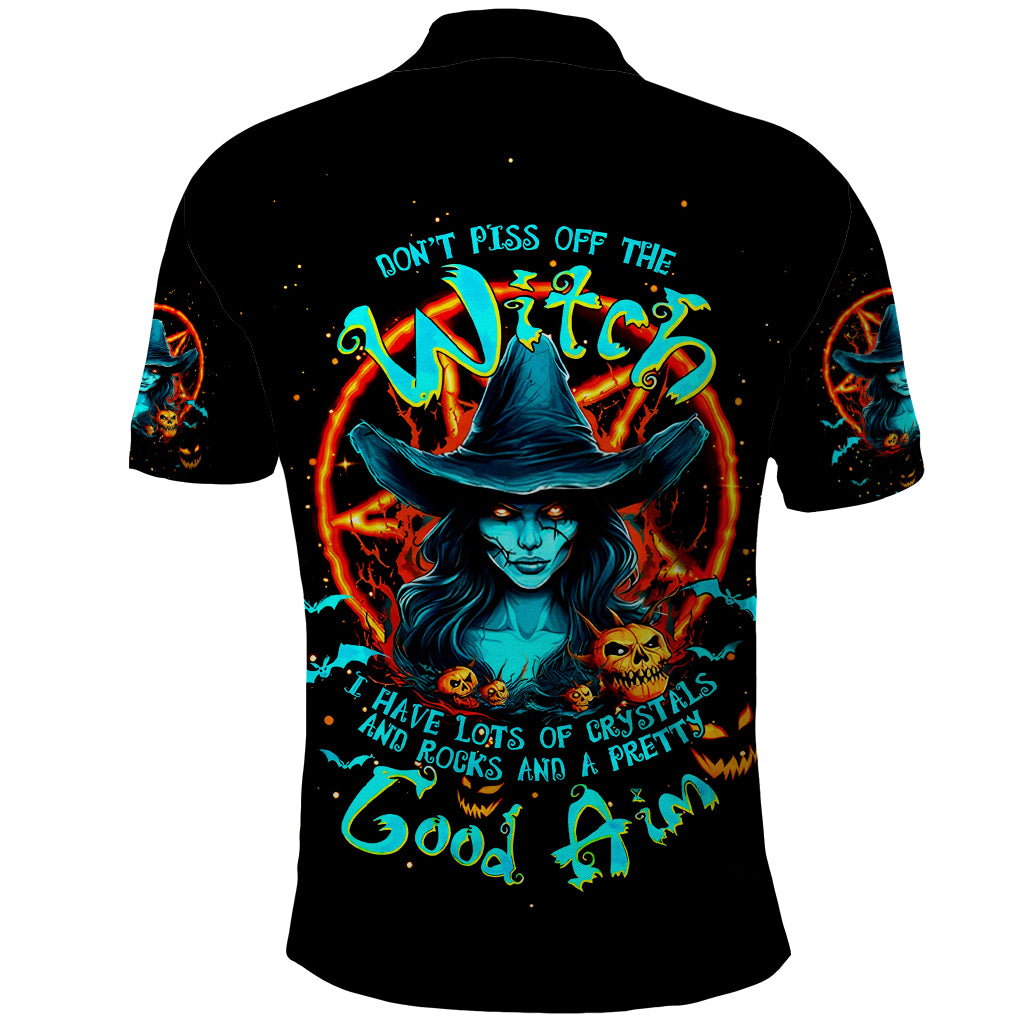 Witch Skull Polo Shirt Don't Pss Off The Witch - Wonder Print Shop