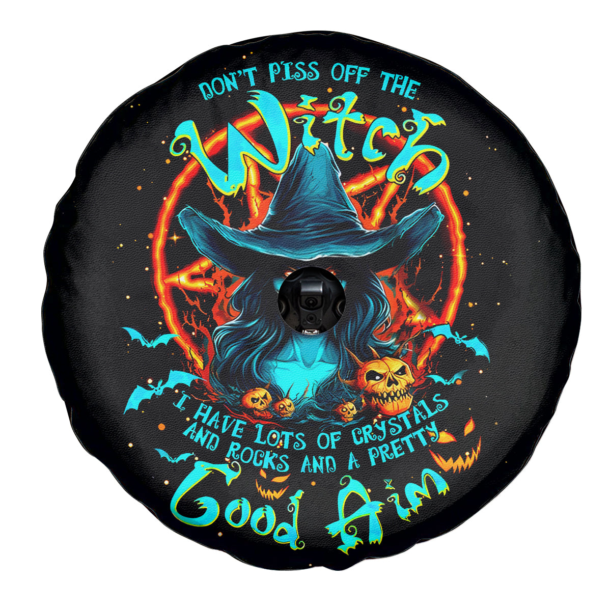 Witch Skull Spare Tire Cover Don't Pss Off The Witch - Wonder Print Shop