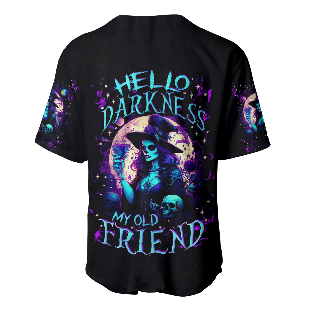 Witch Skull Baseball Jersey Hello Darkness My Old Friend - Wonder Print Shop