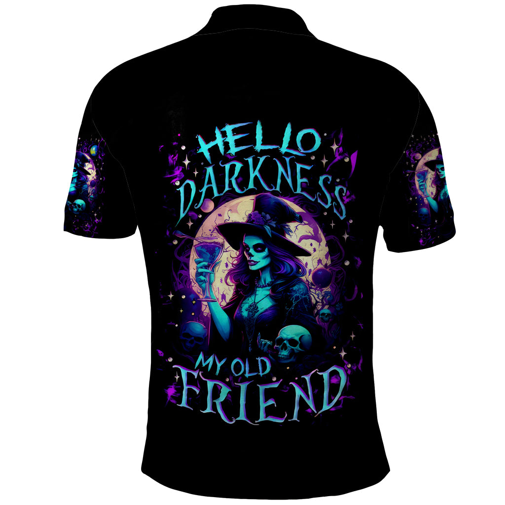 Witch Skull Polo Shirt Hello Darkness My Old Friend - Wonder Print Shop