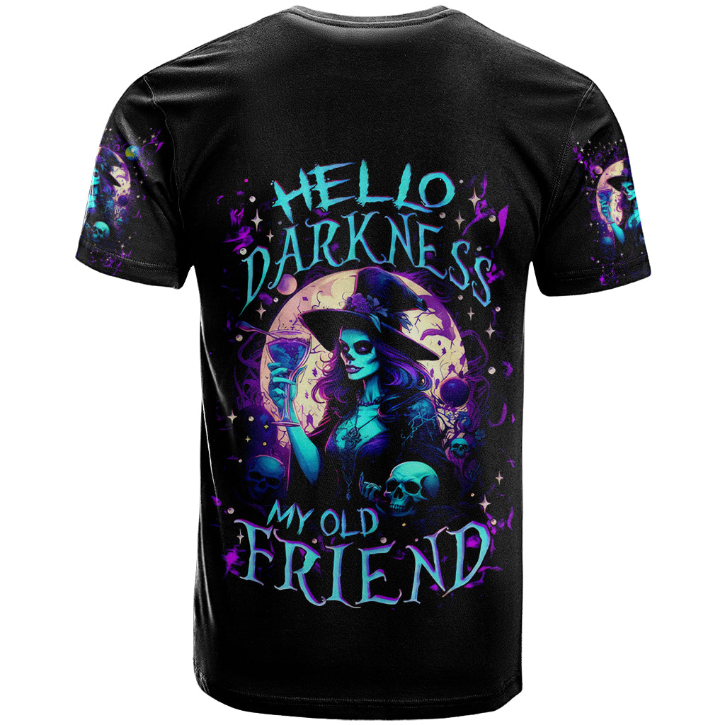 Witch Skull T Shirt Hello Darkness My Old Friend - Wonder Print Shop