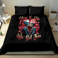 Black couple skull bedding set with two pillowcases and You & Me We Got This front print