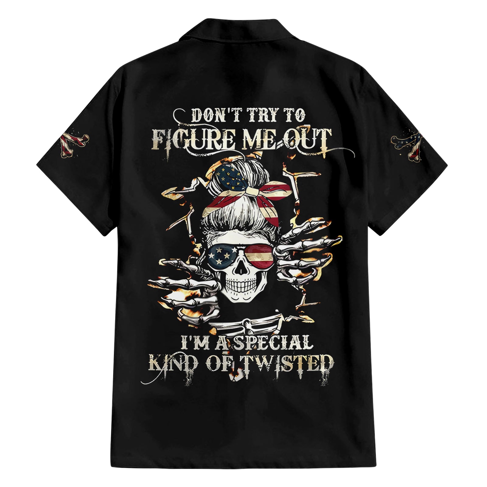 Girl Skull Hawaiian Shirt Don't Try To Figured Me Out I Special Kind - Wonder Print Shop