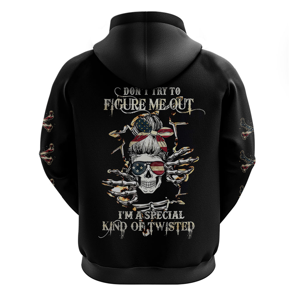 Girl Skull Hoodie Don't Try To Figured Me Out I Special Kind - Wonder Print Shop