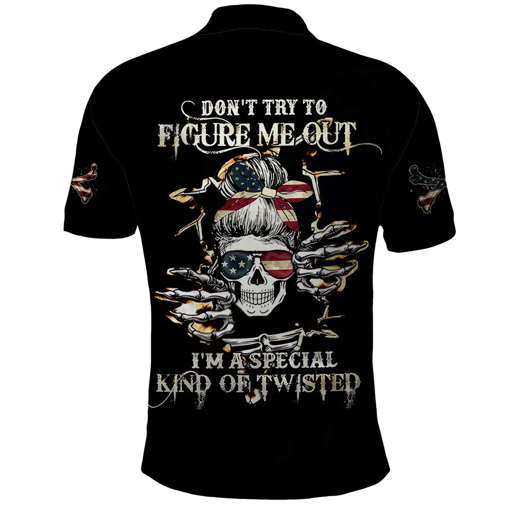 American Skull Polo Shirt I Talk I Smile But Be Carefull When I Silent - Wonder Print Shop